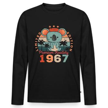 Année de naissance 1967 Anniversaire Koala Koala Bear - T-shirt manches longues Premium bio Homme - noir - Devant - Nico (187cm)