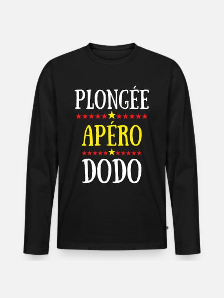 plongée apéro dodo - T-shirt manches longues Premium bio Homme - noir