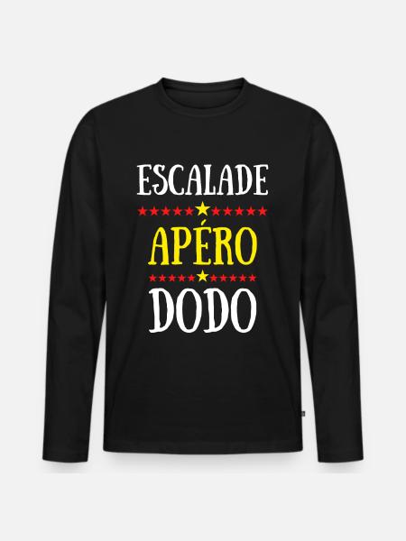 Escalade apéro dodo - T-shirt manches longues Premium bio Homme - noir