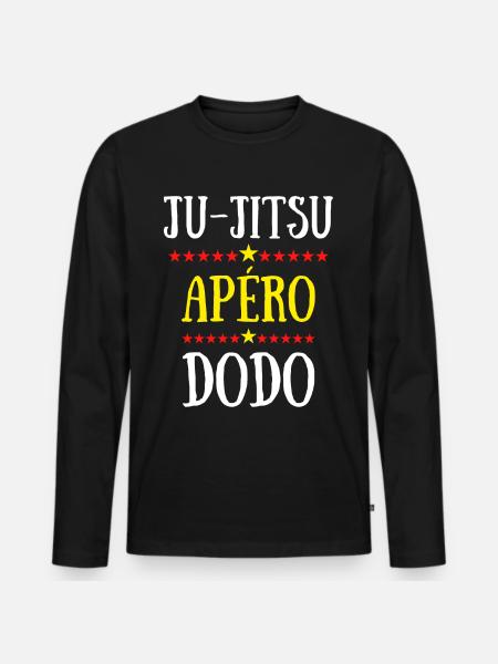 ju-jitsu apéro dodo - T-shirt manches longues Premium bio Homme - noir
