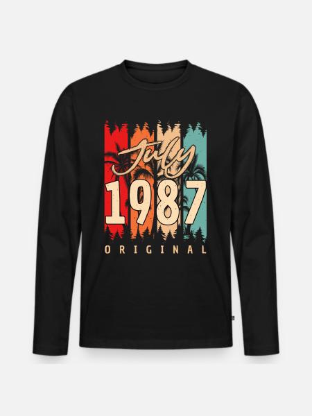 Juli 1987 Geschenkidee - Männer Premium Bio Langarmshirt - Schwarz
