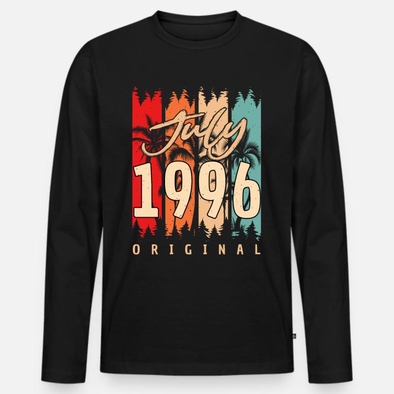 Geburtsmonat 1996 Im Juli - Männer Premium Bio Langarmshirt - Schwarz