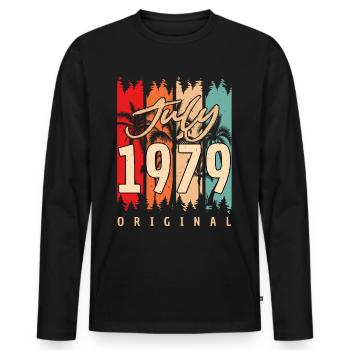 Baujahr 1979 Im Juli - Männer Premium Bio Langarmshirt - Schwarz - Vorne - Nico (187cm)