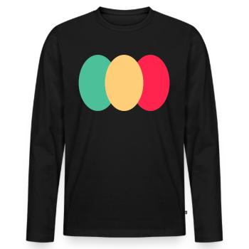 Three Ovals - Green-Yellow - Red - Men's Premium Organic Long Sleeve Shirt - black - Front - Nico (187cm)