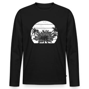 Sea creature Sea urchin Sunset Sea urchin - Men's Premium Organic Long Sleeve Shirt - black - Front - Nico (187cm)