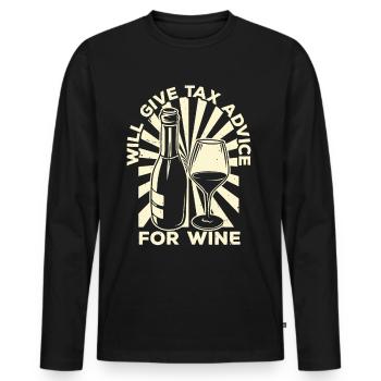 Give tax advice to wine tax advisors - Men's Premium Organic Long Sleeve Shirt - black - Front - Nico (187cm)