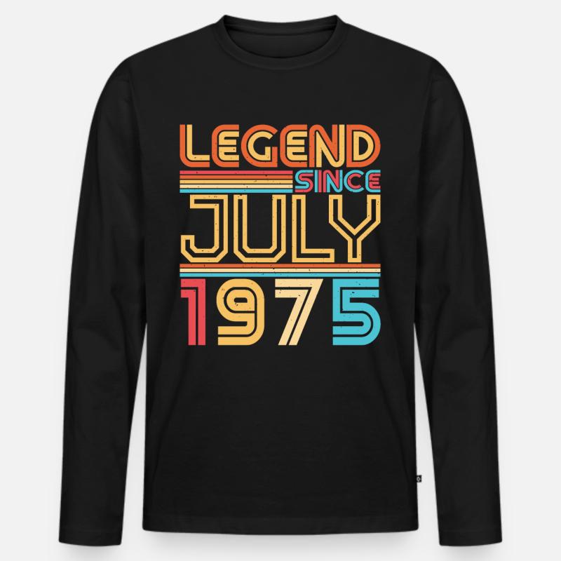 1975 Juli Retro - Männer Premium Bio Langarmshirt - Schwarz