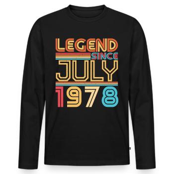 Geboren Im Juli 1978 - Männer Premium Bio Langarmshirt - Schwarz - Vorne - Nico (187cm)