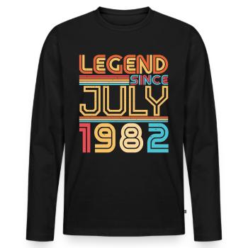 July 1982 40th birthday - Men's Premium Organic Long Sleeve Shirt - black - Front - Nico (187cm)