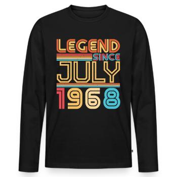 Juli 1968 Vintage - Männer Premium Bio Langarmshirt - Schwarz - Vorne - Nico (187cm)