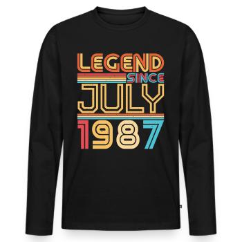 Juli 1987 Geschenkidee - Männer Premium Bio Langarmshirt - Schwarz - Vorne - Nico (187cm)