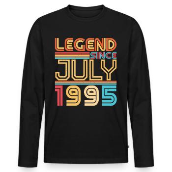 Year of construction July 1995 - Men's Premium Organic Long Sleeve Shirt - black - Front - Nico (187cm)