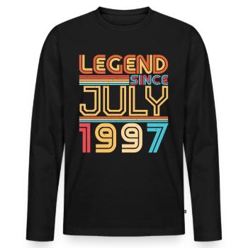 Mois de naissance Juillet 1997 - T-shirt manches longues Premium bio Homme - noir - Devant - Nico (187cm)