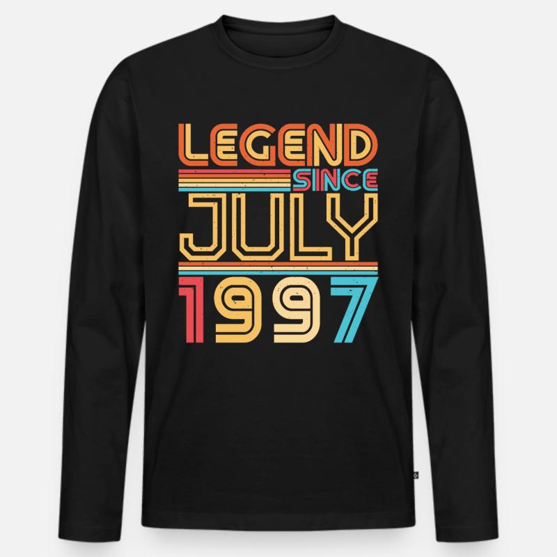 Geburtsmonat Juli 1997 - Männer Premium Bio Langarmshirt - Schwarz