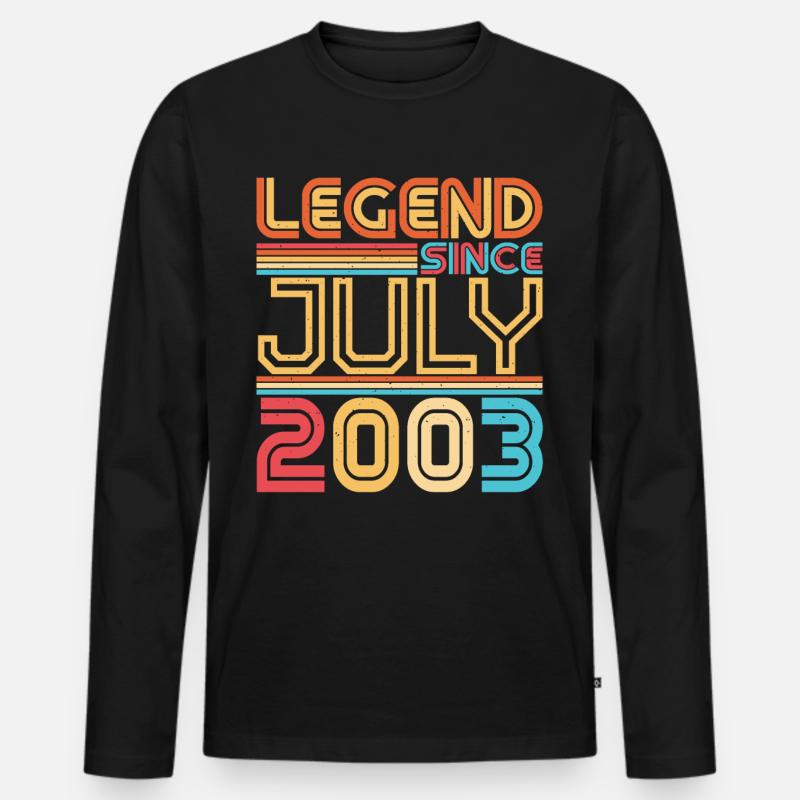 Geburtsmonat Juli 2003 - Männer Premium Bio Langarmshirt - Schwarz