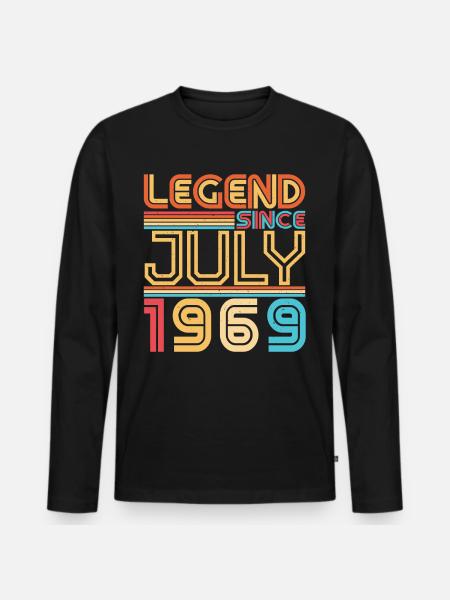 Juillet 1969 Millésime - T-shirt manches longues Premium bio Homme - noir