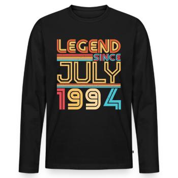 Baujahr Juli 1994 - Männer Premium Bio Langarmshirt - Schwarz - Vorne - Nico (187cm)