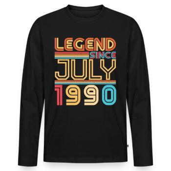 Juli 1990 Geschenkidee - Männer Premium Bio Langarmshirt - Schwarz - Vorne - Nico (187cm)
