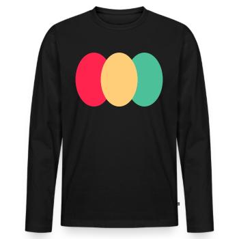 Three Oval- Red - Yellow - Green - Men's Premium Organic Long Sleeve Shirt - black - Front - Nico (187cm)