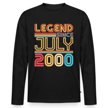 Geburtsmonat Juli 2000 - Männer Premium Bio Langarmshirt - Schwarz - Vorne - Nico (187cm)