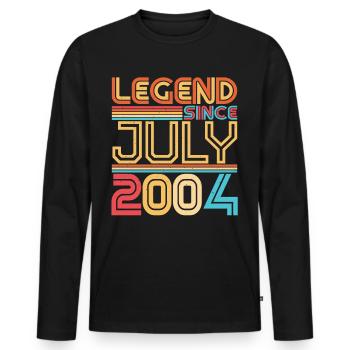 Juillet 2004 Enfin 18. - T-shirt manches longues Premium bio Homme - noir - Devant - Nico (187cm)