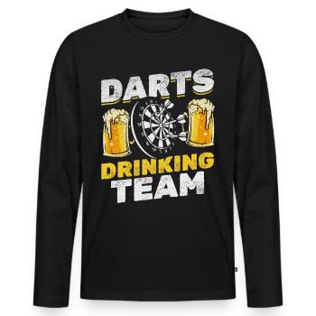 Darts Drinking Team Funny Darts Player - Men's Premium Organic Long Sleeve Shirt - black - Front - Nico (187cm)