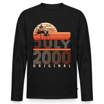 Geburtsmonat Juli 2000 - Männer Premium Bio Langarmshirt - Schwarz - Vorne - Nico (187cm)