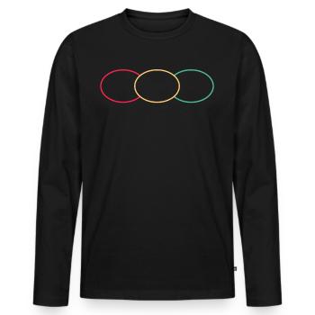 Drei Kringel Simpel Design - Männer Premium Bio Langarmshirt - Schwarz - Vorne - Nico (187cm)