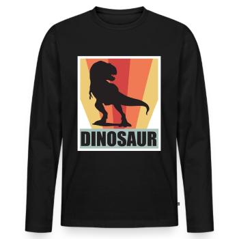 Dinosaur Retro T-Rex Dino Cretaceous - Men's Premium Organic Long Sleeve Shirt - black - Front - Nico (187cm)