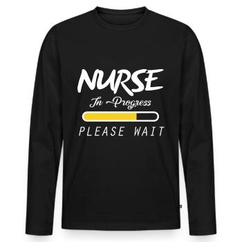 Krankenschwester kommt Krankenhaus Unfall Arzt - Männer Premium Bio Langarmshirt - Schwarz - Vorne - Nico (187cm)
