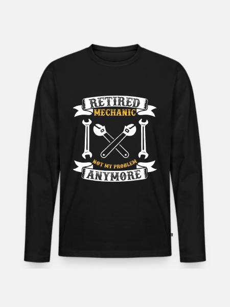 Retired Mechanic Retired Pension - Men's Premium Organic Long Sleeve Shirt - black