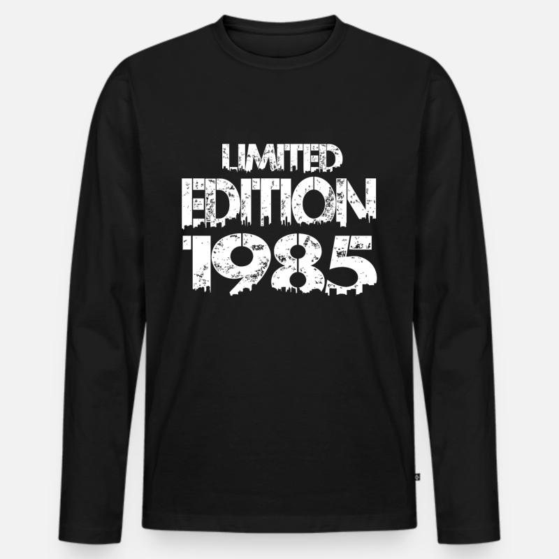 Limited Edition 1985 - Männer Premium Bio Langarmshirt - Schwarz