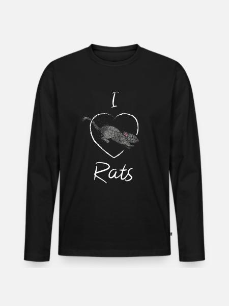 Rat Rat Eigenaren Rat Lovers Knaagdieren - Mannen Premium Bio shirt met lange mouwen - zwart