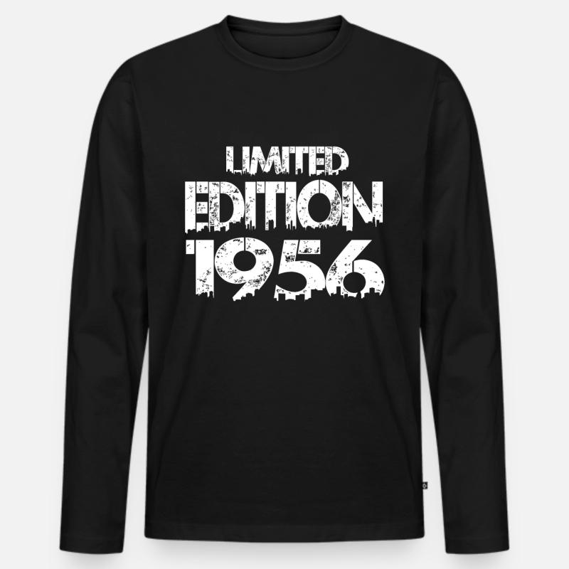 Limited Edition 1956 - Männer Premium Bio Langarmshirt - Schwarz