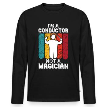 Chef d’orchestre Magicien Orchestre Musiciens - T-shirt manches longues Premium bio Homme - noir - Devant - Nico (187cm)