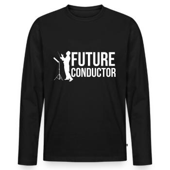 Direction d’orchestre du futur chef d’orchestre - T-shirt manches longues Premium bio Homme - noir - Devant - Nico (187cm)