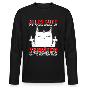 Jobwechsel Neuer Job Abschied Abschiedsgeschenk - Männer Premium Bio Langarmshirt - Schwarz - Vorne - Nico (187cm)