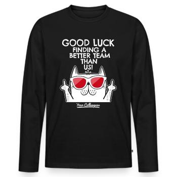 Changement d’emploi Nouvel emploi Adieu Cadeau d’adieu - T-shirt manches longues Premium bio Homme - noir - Devant - Nico (187cm)