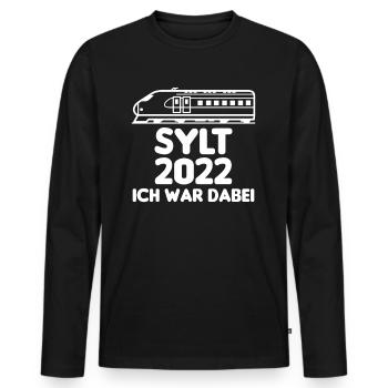 Sylt 2022 ich war dabei - Party an Nordsee Urlaub - Männer Premium Bio Langarmshirt - Schwarz - Vorne - Nico (187cm)