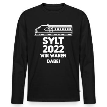 Sylt wir waren dabei - Party an Nordsee Urlaub - Männer Premium Bio Langarmshirt - Schwarz - Vorne - Nico (187cm)