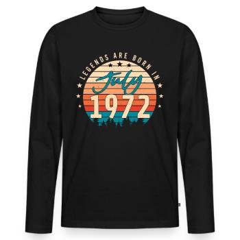Félicitations pour l’âge de 50 juillet 1972 - T-shirt manches longues Premium bio Homme - noir - Devant - Nico (187cm)