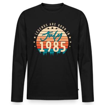 Geburtsjahr 1985 Juli - Männer Premium Bio Langarmshirt - Schwarz - Vorne - Nico (187cm)