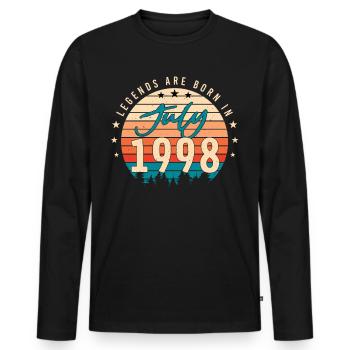 Mois de naissance Juillet 1998 - T-shirt manches longues Premium bio Homme - noir - Devant - Nico (187cm)