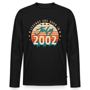 20tes Lebensjahr Im Juli 2002 - Männer Premium Bio Langarmshirt - Schwarz - Vorne - Nico (187cm)