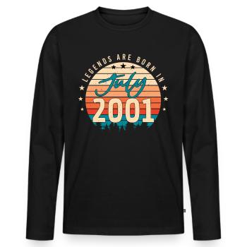 Year of construction 2001 in July - Men's Premium Organic Long Sleeve Shirt - black - Front - Nico (187cm)