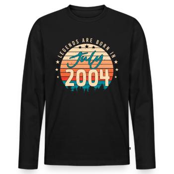 Juillet 2004 Enfin majeur - T-shirt manches longues Premium bio Homme - noir - Devant - Nico (187cm)