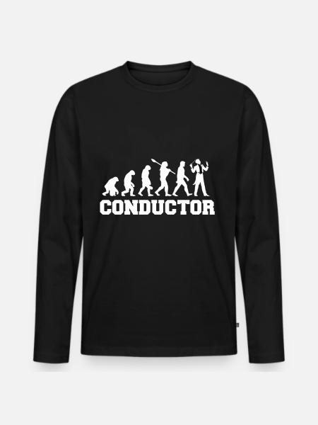 Dirigent Evolution Orchester Konzert Musik - Männer Premium Bio Langarmshirt - Schwarz