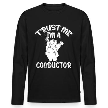Chef d’orchestre dirigeant l’Orchestre de concert - T-shirt manches longues Premium bio Homme - noir - Devant - Nico (187cm)