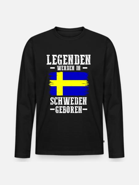 Skandinavien Schweden Schwede Schwedisch - Männer Premium Bio Langarmshirt - Schwarz