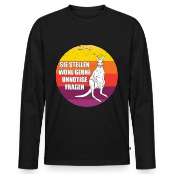 Känguru Retro Beuteltiere Australien - Männer Premium Bio Langarmshirt - Schwarz - Vorne - Nico (187cm)